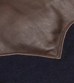 Rocky Mountain Featherbed For Drake's Navy Harris Tweed Leather Christy Down Jacket -Drakes Shop DR2A1Y22830 02253 6