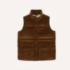 Brown Corduroy Down Vest -Drakes Shop DR2A1Y23524 01300 1