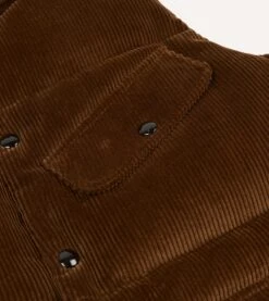 Brown Corduroy Down Vest -Drakes Shop DR2A1Y23524 01300 4
