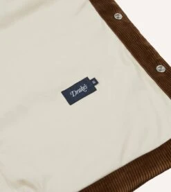 Brown Corduroy Down Vest -Drakes Shop DR2A1Y23524 01300 6