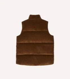 Brown Corduroy Down Vest -Drakes Shop DR2A1Y23524 01300 7