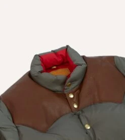 Rocky Mountain Featherbed For Drake's Olive Nylon Christy Down Jacket -Drakes Shop DR2A1Y23617 01400 3