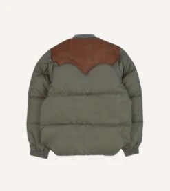 Rocky Mountain Featherbed For Drake's Olive Nylon Christy Down Jacket -Drakes Shop DR2A1Y23617 01400 7