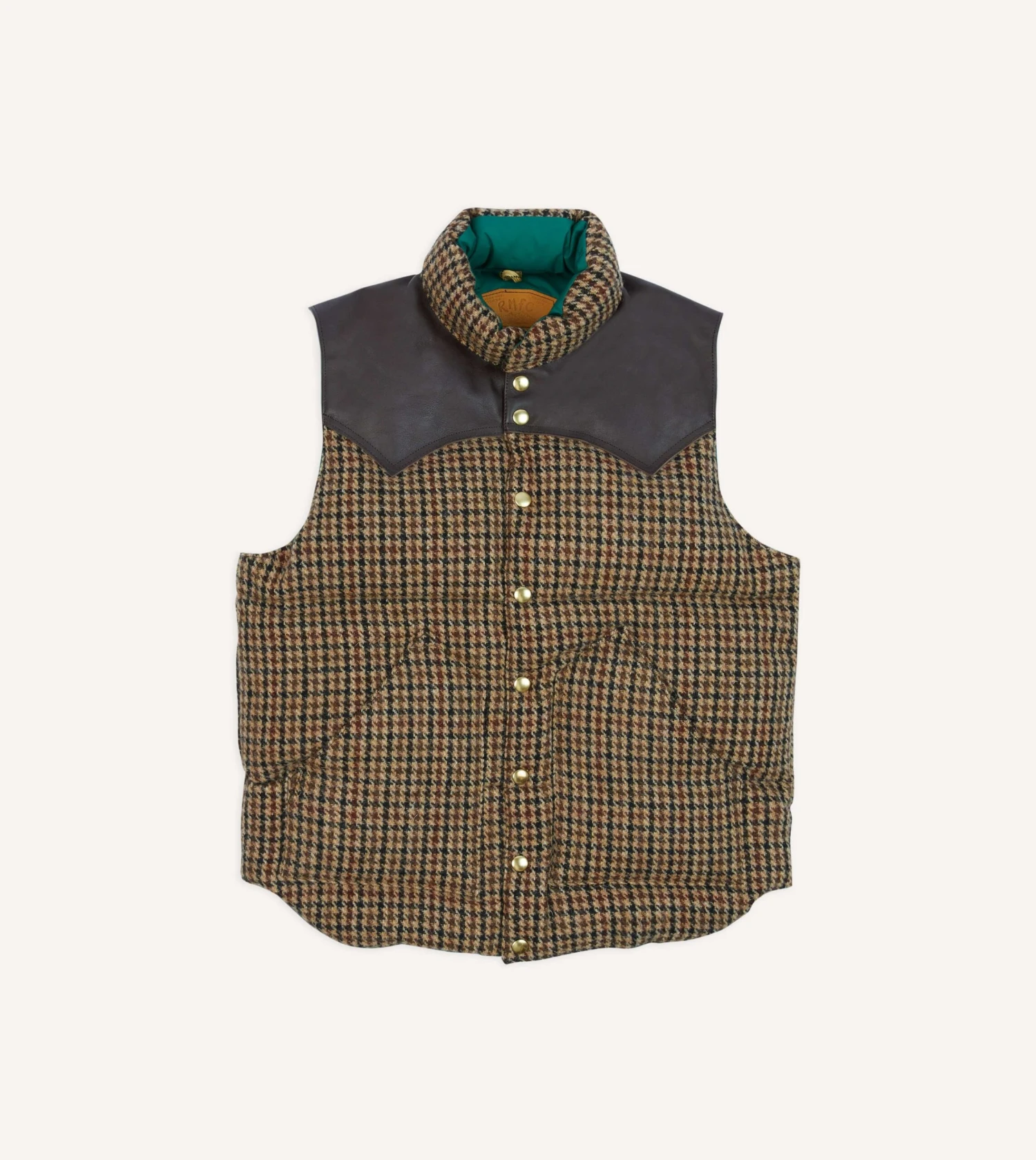 Rocky Mountain Featherbed For Drake's Houndstooth Check Harris Tweed Christy Down Vest 3 Rocky Mountain Featherbed For Drake's Houndstooth Check Harris Tweed Christy Down Vest