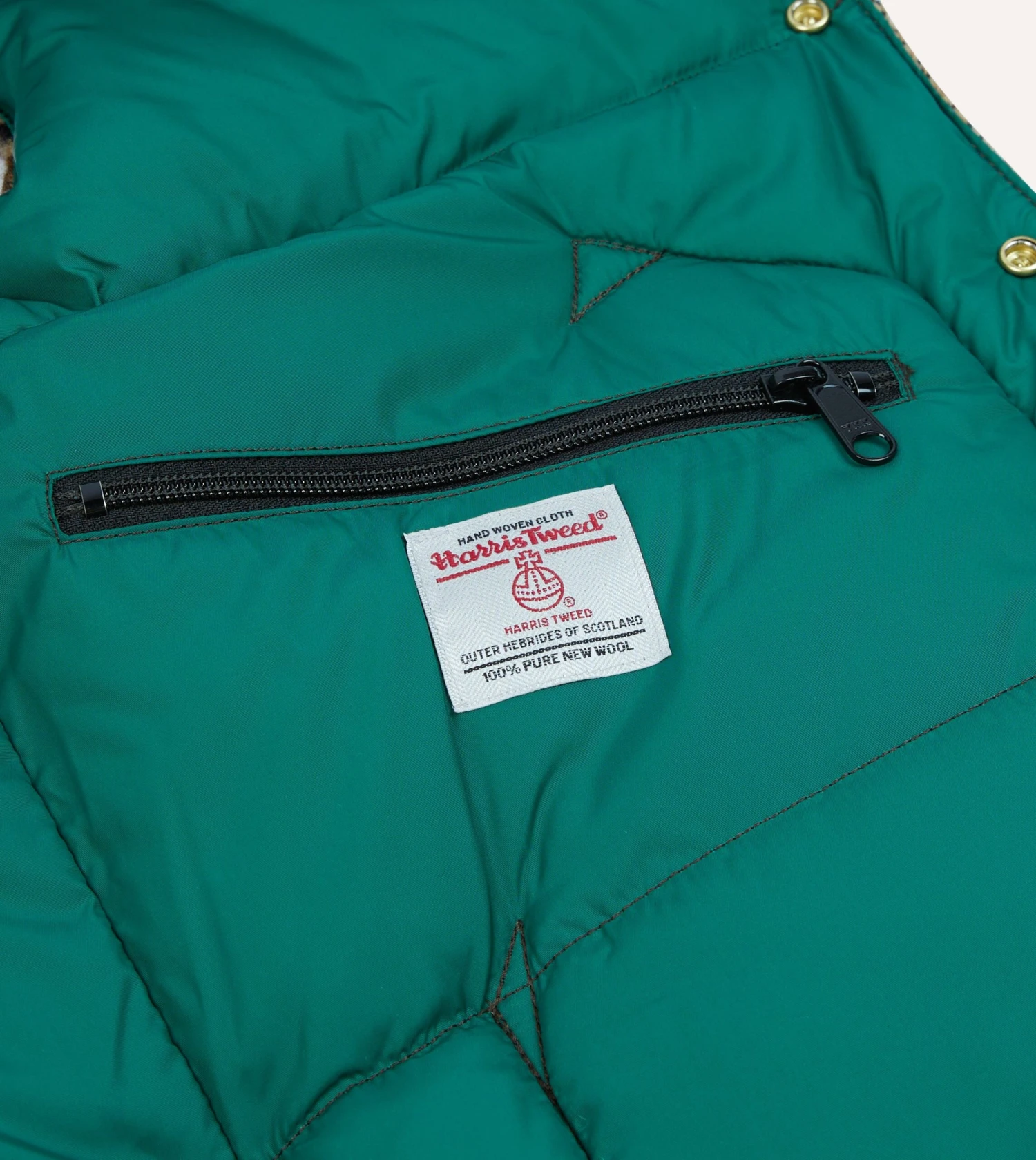 Rocky Mountain Featherbed For Drake's Houndstooth Check Harris Tweed Christy Down Vest 8 Rocky Mountain Featherbed For Drake's Houndstooth Check Harris Tweed Christy Down Vest - Image 6