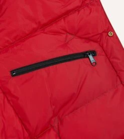 Rocky Mountain Featherbed For Drake's Brown Waxed Cotton Christy Down Vest With Shearling Collar -Drakes Shop DR2A1Y23619 01300 7