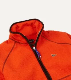 Orange Casentino Wool Half-Zip Pullover Fleece -Drakes Shop DR2A1Z 21002 01 800 3