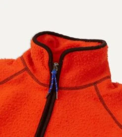 Orange Casentino Wool Half-Zip Pullover Fleece -Drakes Shop DR2A1Z 21002 01 800 4