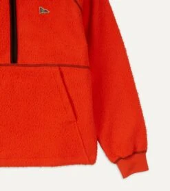 Orange Casentino Wool Half-Zip Pullover Fleece -Drakes Shop DR2A1Z 21002 01 800 5