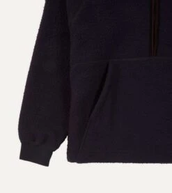 Navy Casentino Wool Half-Zip Pullover Fleece -Drakes Shop DR2A1Z 21002 02 250 5
