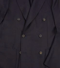 Navy Wool Flannel Double-Breasted Tailored Jacket -Drakes Shop DR2A2A 22800 01 250 4