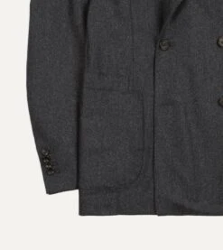 Grey Wool Flannel Double-Breasted Tailored Jacket 14 Grey Wool Flannel Double-Breasted Tailored Jacket -Drakes Shop DR2A2A 22800 02 600 5