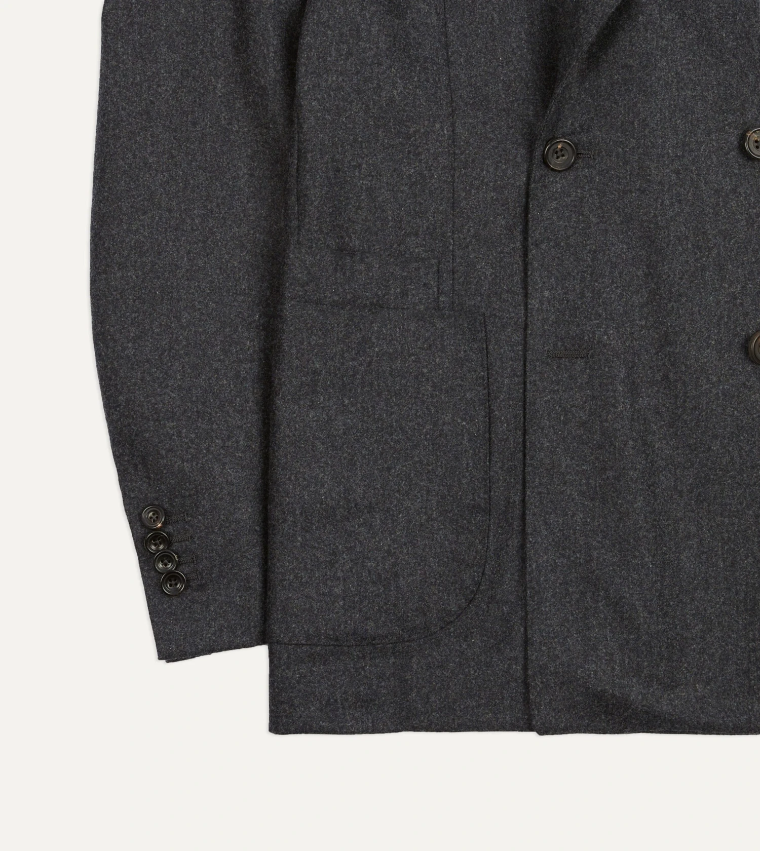 Grey Wool Flannel Double-Breasted Tailored Jacket 7 Grey Wool Flannel Double-Breasted Tailored Jacket - Image 5