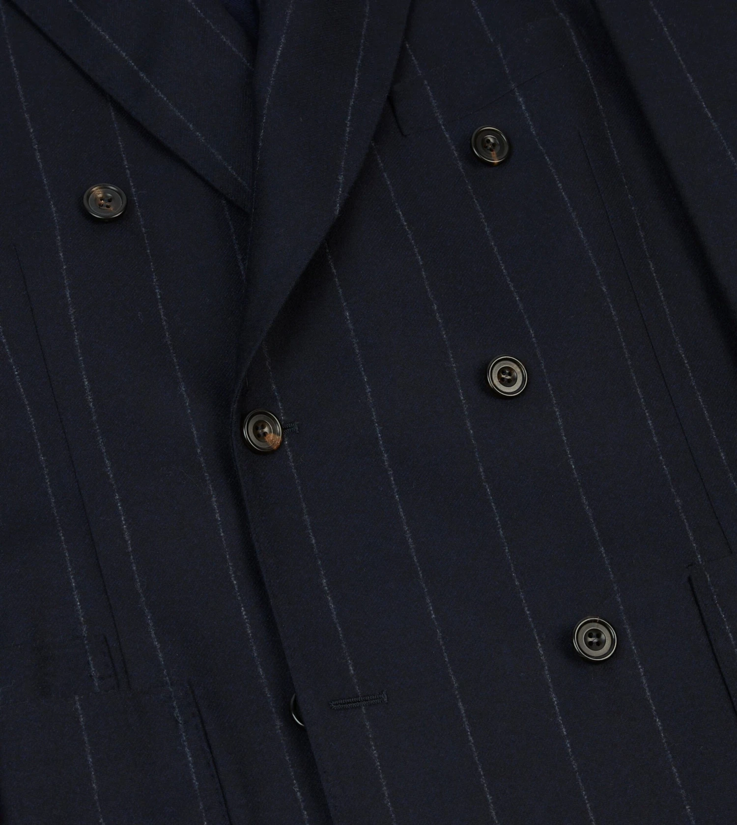 Navy Chalkstripe Wool Double-Breasted Tailored Jacket 7 Navy Chalkstripe Wool Double-Breasted Tailored Jacket - Image 5