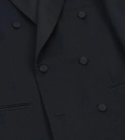 Black Barathea Wool Double-Breasted Dinner Jacket -Drakes Shop DR2A2A23730 01100 5