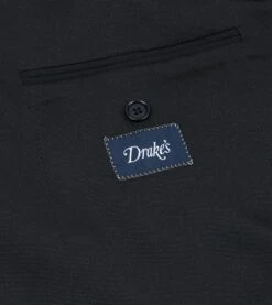 Black Barathea Wool Double-Breasted Dinner Jacket -Drakes Shop DR2A2A23730 01100 7