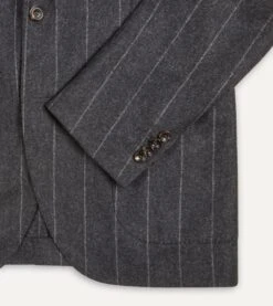 Grey Chalkstripe Wool Flannel Tailored Jacket -Drakes Shop DR2A2B 21868 02 602 4