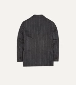 Grey Chalkstripe Wool Flannel Tailored Jacket -Drakes Shop DR2A2B 21868 02 602 5