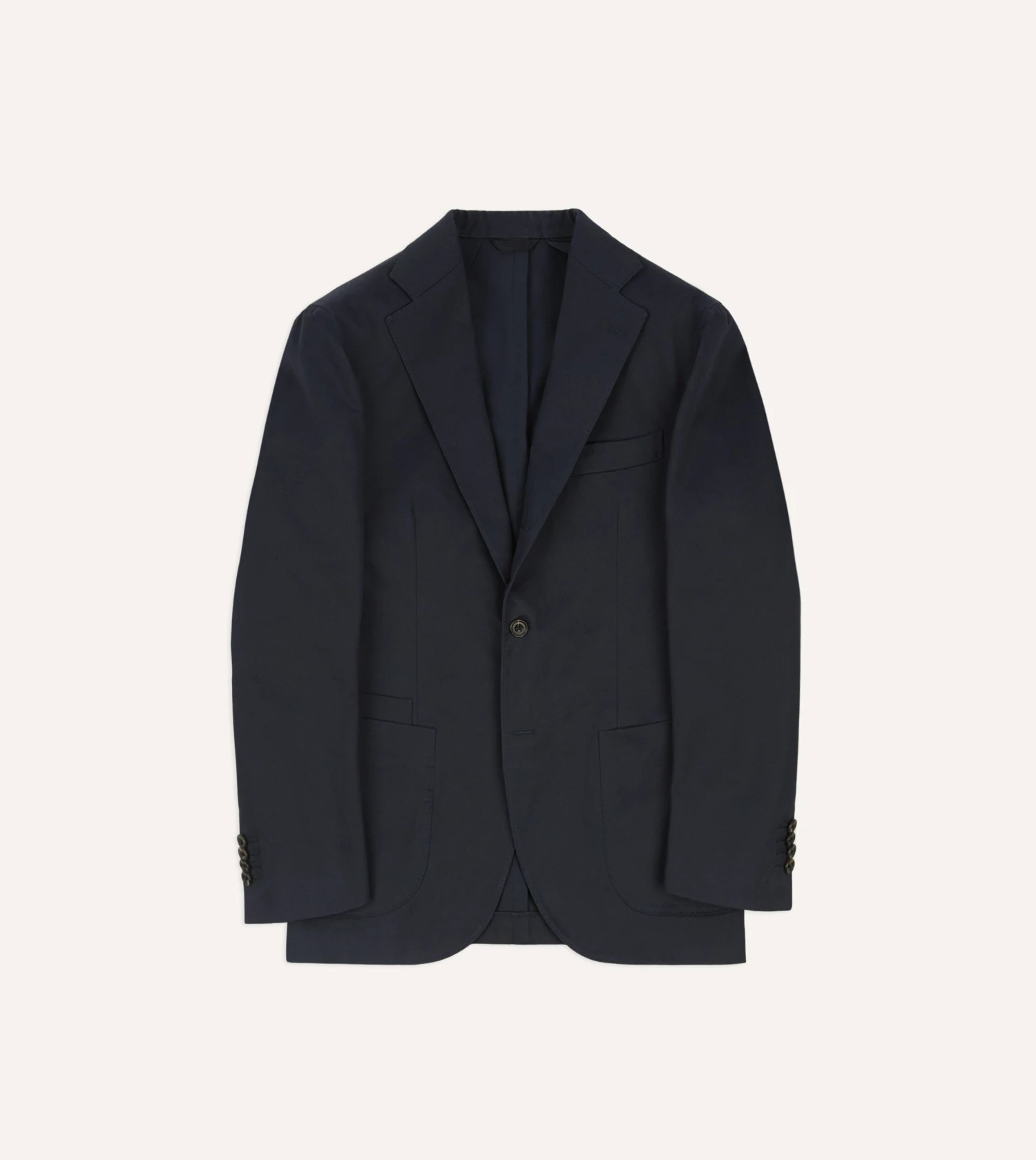 Navy Cotton Drill Tailored Jacket 3 Navy Cotton Drill Tailored Jacket