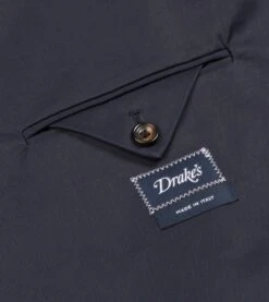 Navy Cotton Drill Tailored Jacket 14 Navy Cotton Drill Tailored Jacket -Drakes Shop DR2A2B21375 01250 6