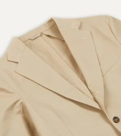 Sand Cotton Drill Tailored Jacket -Drakes Shop DR2A2B21375 03050 3