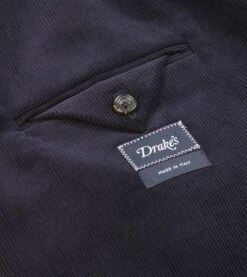 Navy Mid-Wale Cotton Corduroy Tailored Jacket -Drakes Shop DR2A2B21376 01250 6