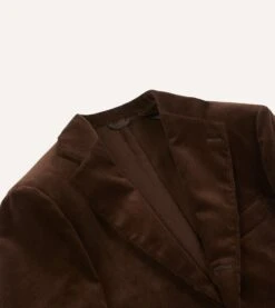 Brown Mid-Wale Cotton Corduroy Tailored Jacket -Drakes Shop DR2A2B21376 03300 3