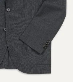 Charcoal Tropical Wool Tailored Jacket -Drakes Shop DR2A2B21378 02600 4