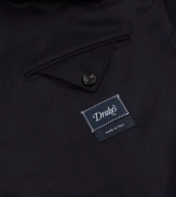Navy Wool Flannel Tailored Jacket -Drakes Shop DR2A2B21379 01250 7