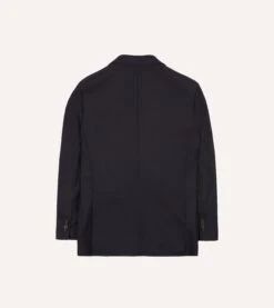 Navy Wool Flannel Tailored Jacket -Drakes Shop DR2A2B21379 01250 8