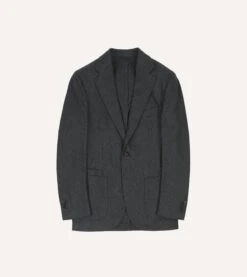 Drakes Shop 29 Grey Wool Flannel Tailored Jacket
