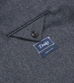 Grey Wool Flannel Tailored Jacket -Drakes Shop DR2A2B21379 02600 5