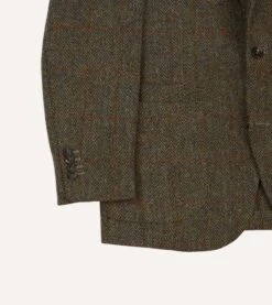 Brown Windowpane Check Tweed Blazer -Drakes Shop DR2A2B23786 01303 6