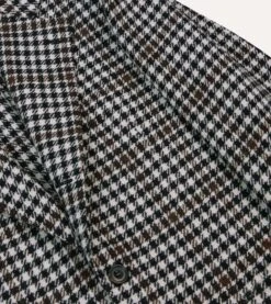Black And White Houndstooth Check Shetland Tweed Blazer -Drakes Shop DR2A2B23795 01103 4