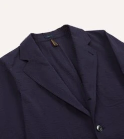 Navy Seersucker Games Blazer Mk. I -Drakes Shop DR2A2C24004 01250 3