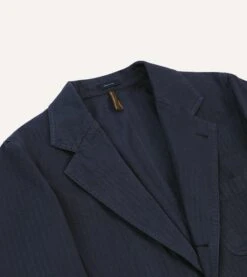 Navy Herringbone Cotton Games Blazer Mk. I 11 Navy Herringbone Cotton Games Blazer Mk. I -Drakes Shop DR2A2C24115 01250 3