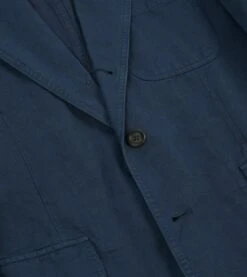 Navy Cotton Linen Games Blazer Mk. I -Drakes Shop DR2A2C24117 01250 5