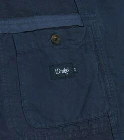 Navy Cotton Linen Games Blazer Mk. I -Drakes Shop DR2A2C24117 01250 7