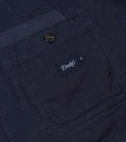 Navy Cotton Canvas Games Blazer Mk. II -Drakes Shop DR2A2D24116 01250 6