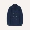 Navy Cotton Linen Herringbone Games Blazer Mk. III -Drakes Shop DR2A2E22084 01250 1