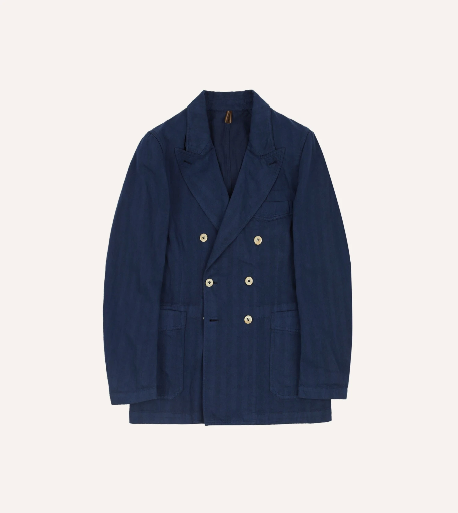 Navy Cotton Linen Herringbone Games Blazer Mk. III 3 Navy Cotton Linen Herringbone Games Blazer Mk. III
