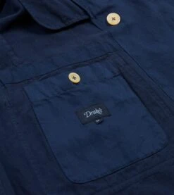 Navy Cotton Linen Herringbone Games Blazer Mk. III 15 Navy Cotton Linen Herringbone Games Blazer Mk. III -Drakes Shop DR2A2E22084 01250 6