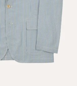 Blue And White Seersucker Games Blazer Mk. IV -Drakes Shop DR2A2F 22403 02 202 7