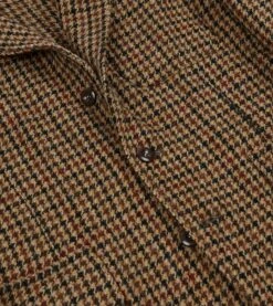 Brown Houndstooth Check Harris Tweed Games Blazer Mk. VII -Drakes Shop DR2A2H23542 01303 6