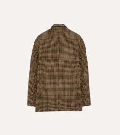 Brown Houndstooth Check Harris Tweed Games Blazer Mk. VII -Drakes Shop DR2A2H23542 01303 9