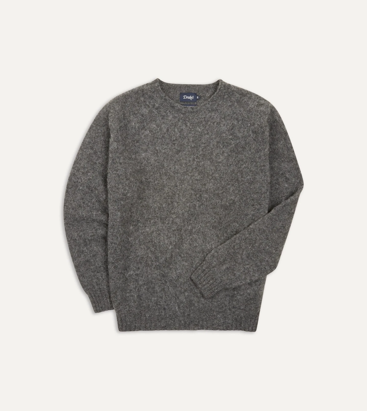 Charcoal Brushed Shetland Crew Neck Jumper 3 Charcoal Brushed Shetland Crew Neck Jumper