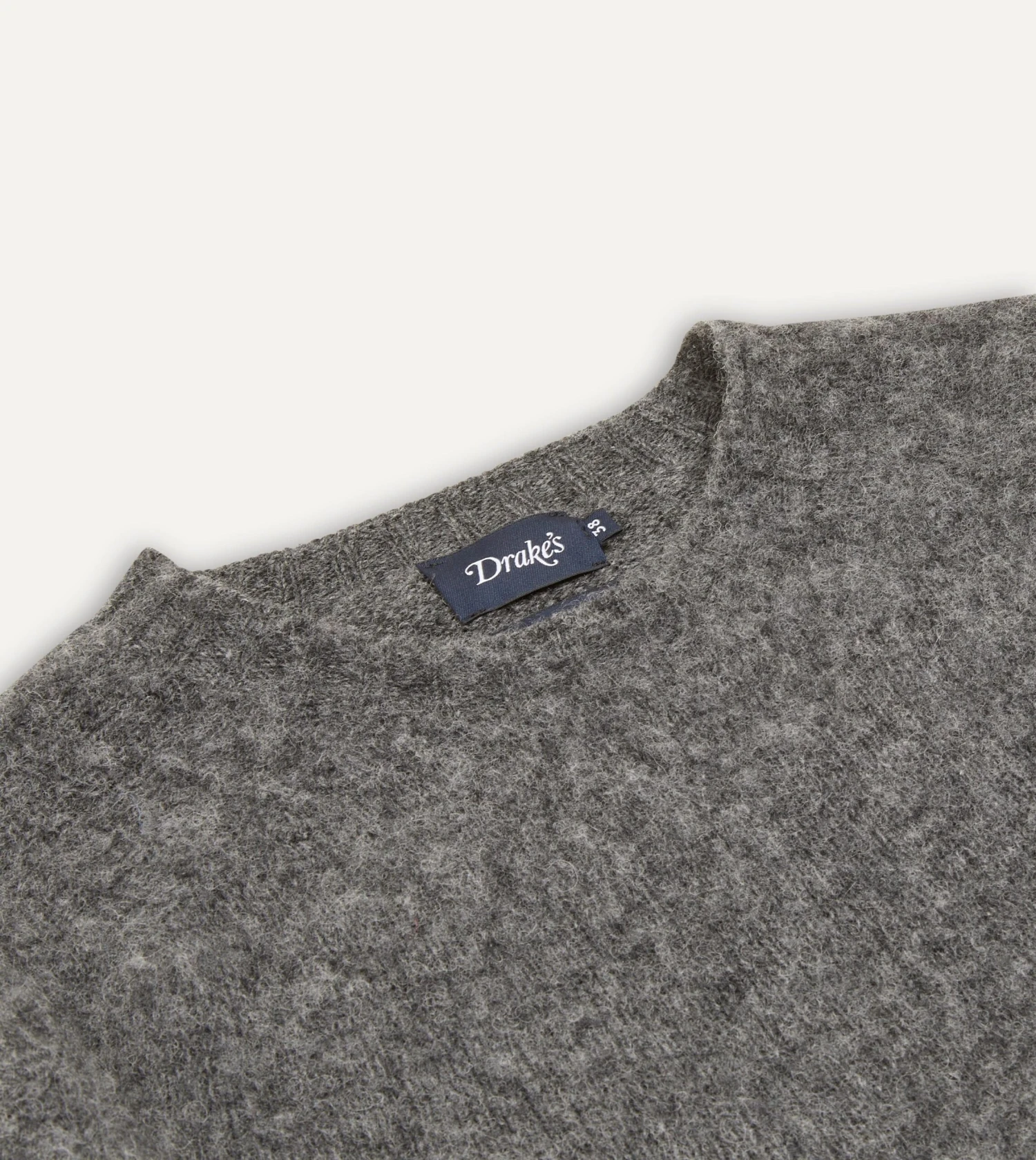 Charcoal Brushed Shetland Crew Neck Jumper 5 Charcoal Brushed Shetland Crew Neck Jumper - Image 3
