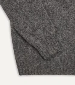 Charcoal Brushed Shetland Crew Neck Jumper 11 Charcoal Brushed Shetland Crew Neck Jumper -Drakes Shop DR2A3A21501 02600 4