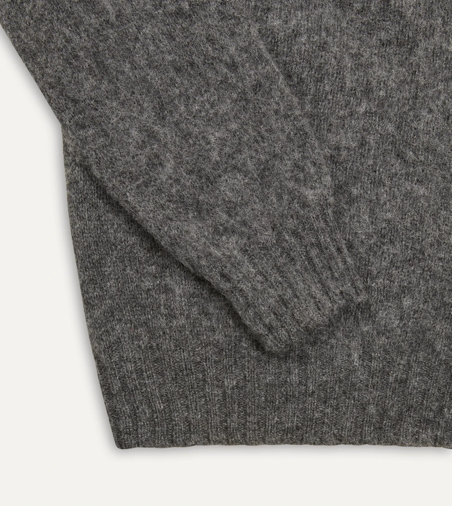 Charcoal Brushed Shetland Crew Neck Jumper 7 Charcoal Brushed Shetland Crew Neck Jumper - Image 5
