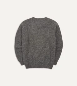 Charcoal Brushed Shetland Crew Neck Jumper 10 Charcoal Brushed Shetland Crew Neck Jumper -Drakes Shop DR2A3A21501 02600 5